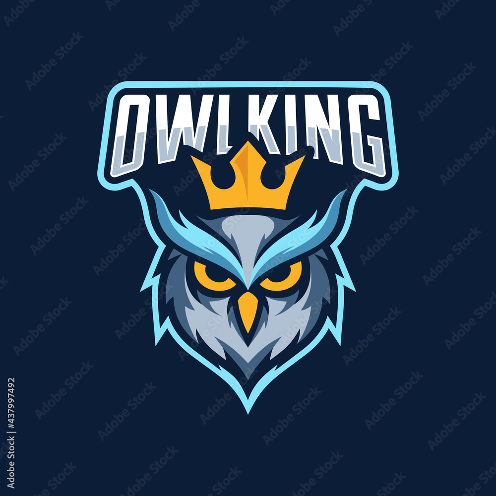 owl king mascot esport logo owl king mascot esport logo