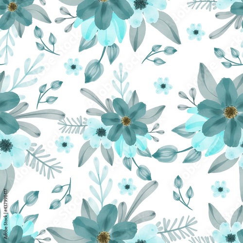 Seamless pattern of tosca flower bouquet for textile design