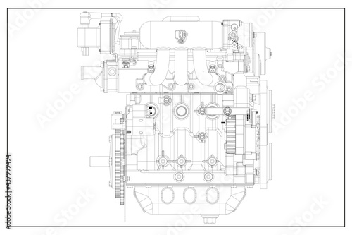 3d design of a combustion engine.