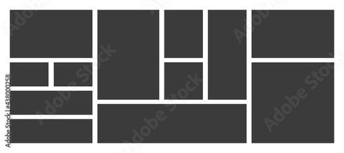 Photo collage templates frames for photos and pictures. Collage template. Collage frames for photo. Vector collage.