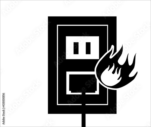 電源プラグから出火するイメージ