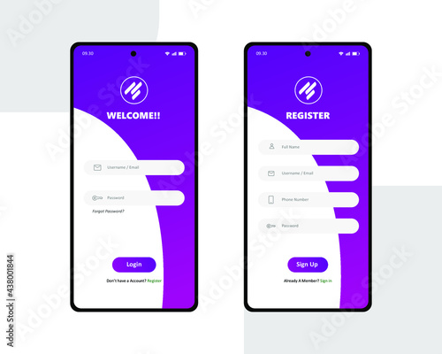 Clean Smartphone User Interface App Login Page Design - Premium Vector