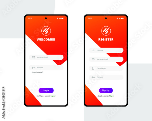 Clean Smartphone User Interface App Login Page Design - Premium Vector