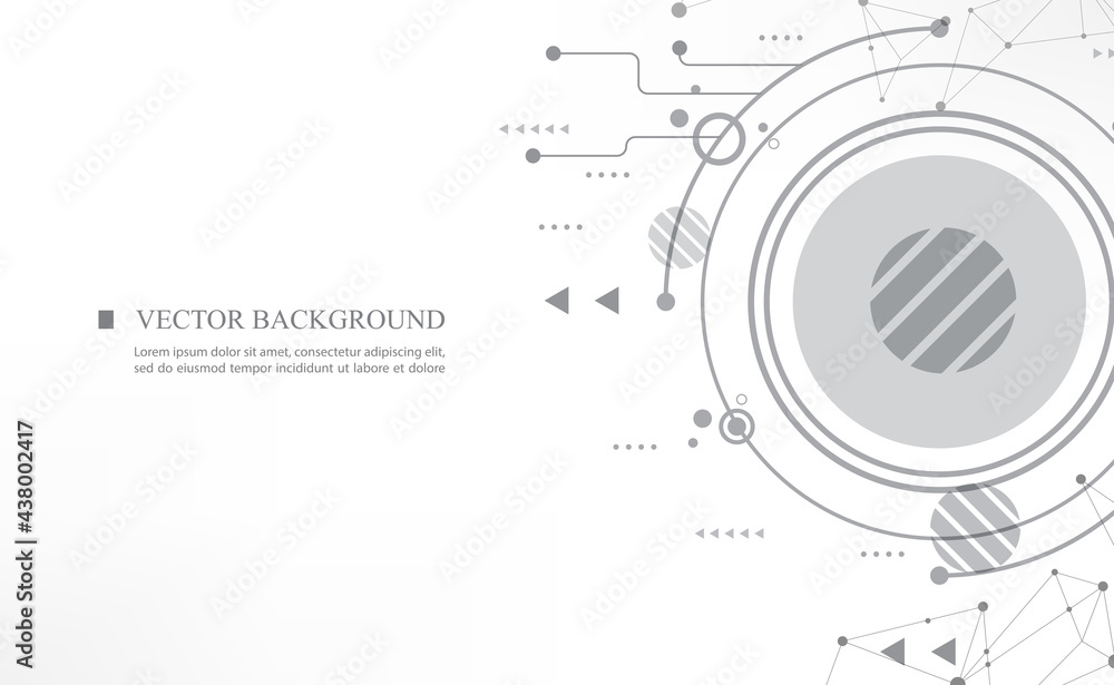 Geometric cyber technology circle vector white background