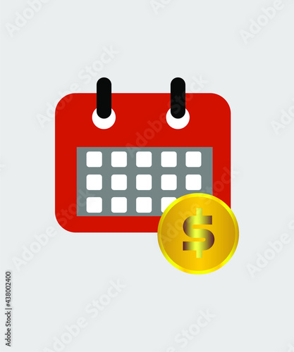 Deadline for payment icon vector