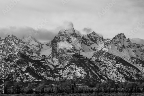 Grand Teton Mountains Black and White