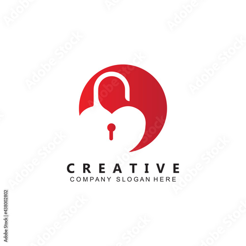 home and site security padlock logo vector symbol