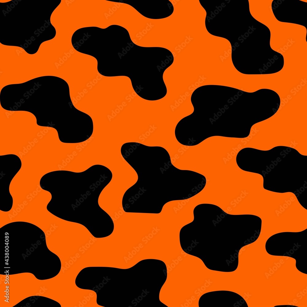 vector, seamless print of spots on a orange background, print for clothes or print vector, seamless print of spots on a orange background, print for clothes or print