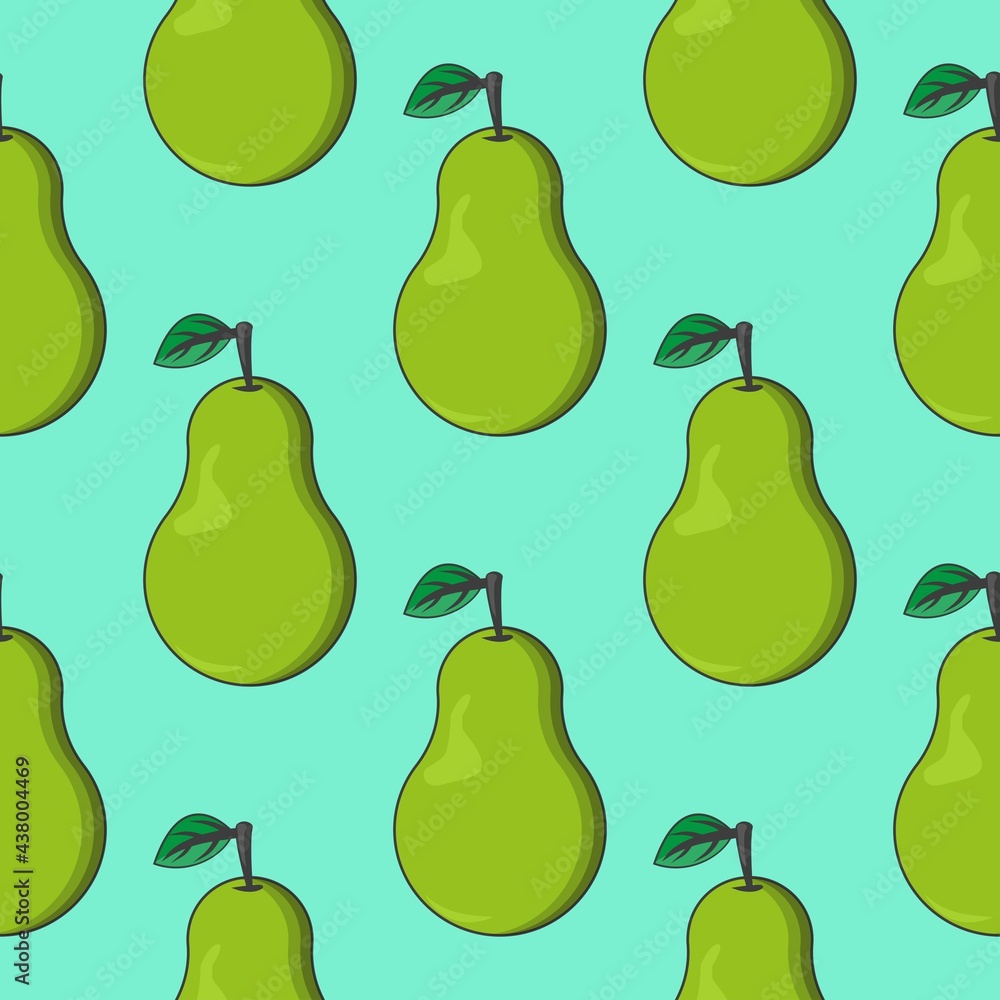 vector, seamless pear print on a blue background, print for clothes or print vector, seamless pear print on a blue background, print for clothes or print