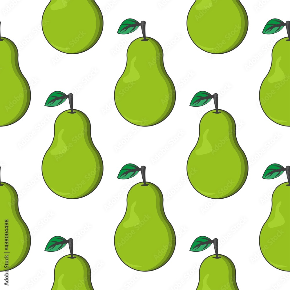 vector, seamless pear print on a white background, print for clothes or print vector, seamless pear print on a white background, print for clothes or print