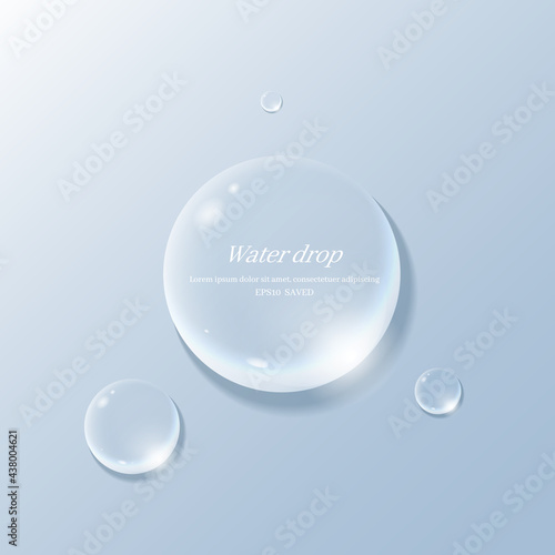 Canvas-taulu transparent water droplets , water drop object.