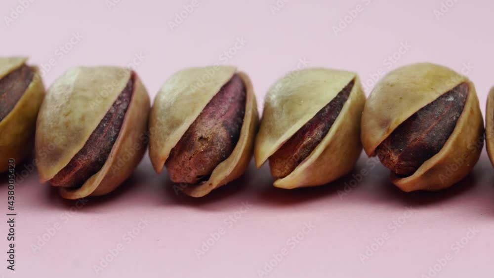 Panning slowly pistachio nuts close up.4k Macro detail. Panning slowly pistachio nuts close up.4k Macro detail.