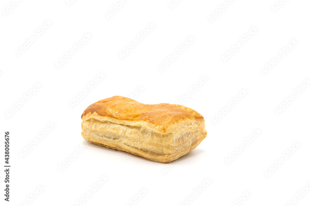 Tuna puff pastry isolated on white background. Tuna puff pastry isolated on white background.