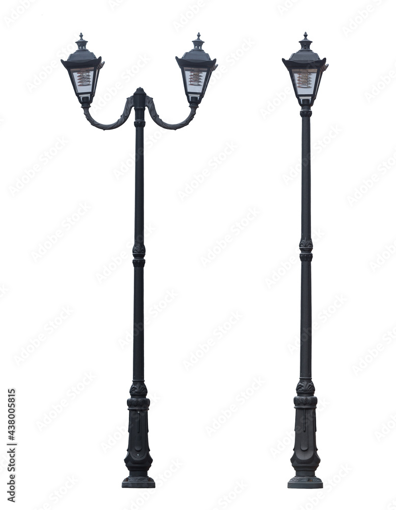 Two street lanterns isolated on white. Two street lanterns isolated on white.