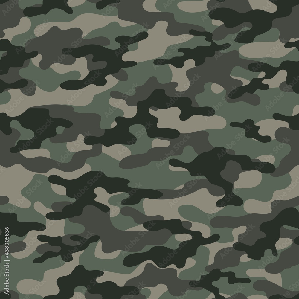 Fototapeta premium green Camouflage seamless texture. military camouflage endless print background. Vector illustration