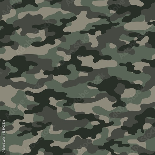 green Camouflage seamless texture. military camouflage endless print background. Vector illustration