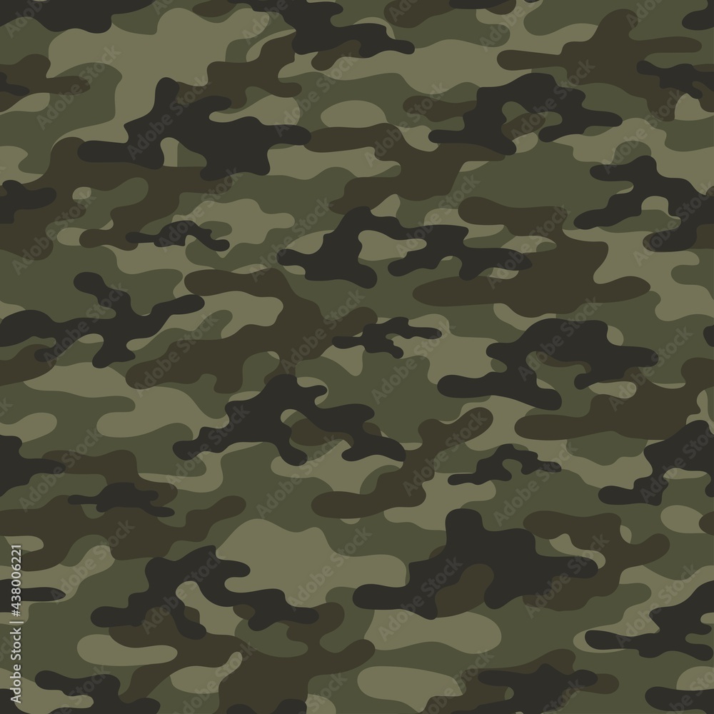 Forest green camouflage background, army vector pattern, stylish street print. Forest green camouflage background, army vector pattern, stylish street print.