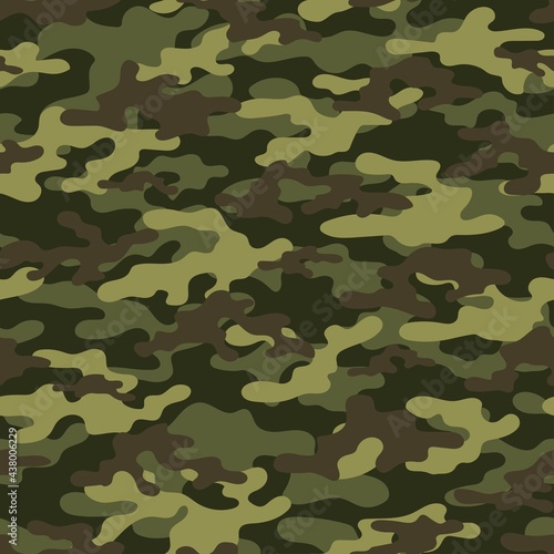 Camouflage green seamless pattern.Military camo.Print Vector