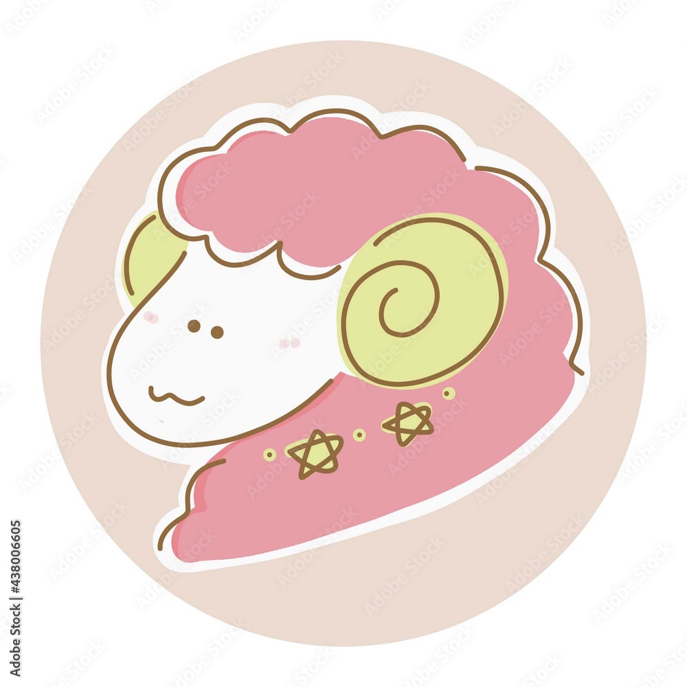 12星座のおひつじ座のイラスト 12星座のおひつじ座のイラスト