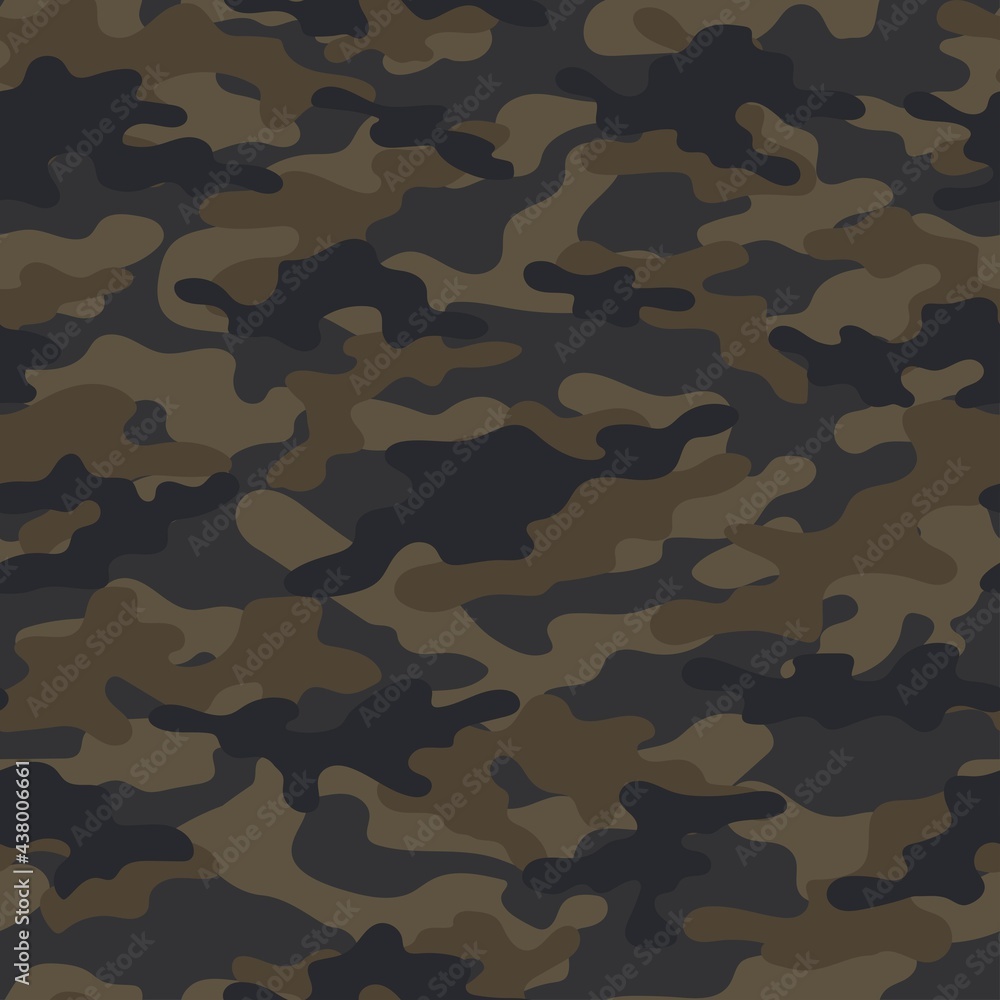 Fototapeta premium Seamless blue camouflage pattern classic.Print on fabric on paper. Vector