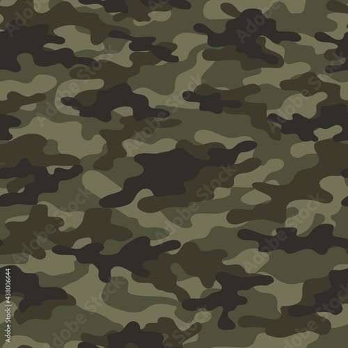 Seamless camouflage pattern classic.Print on fabric on paper. Vector green
