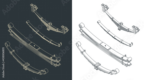 Leaf springs isometric drawings