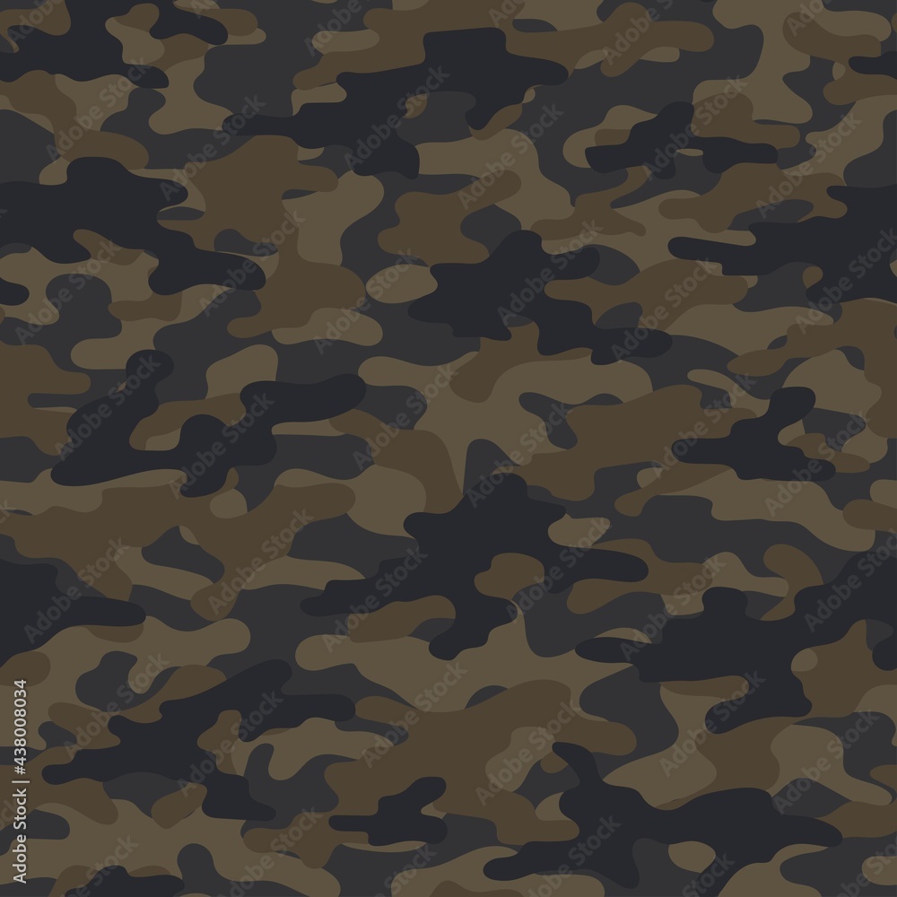 Fototapeta premium Camouflage brown background. Seamless pattern.Vector. Outdoor images.