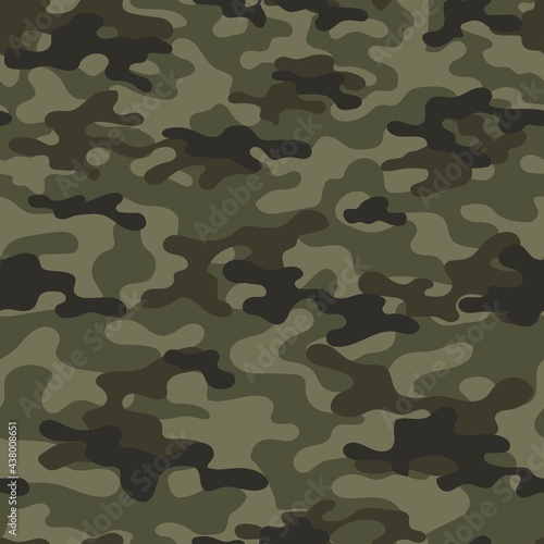 Camouflage seamless pattern.Military green camo.Army background.Print on clothing.Modern design.
