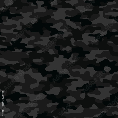 dark Camouflage texture seamless. Abstract military camouflage background for fabric. Vector illustration