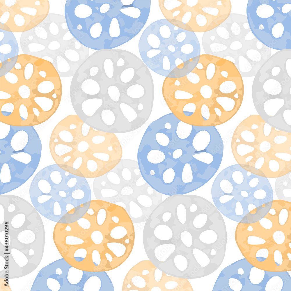 水彩風れんこんのシームレスパターン 縁起物 和柄 ベクターイラスト Stock ベクター Adobe Stock 水彩風れんこんのシームレスパターン 縁起物 和柄 ベクターイラスト Stock ベクター Adobe Stock