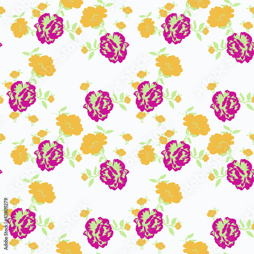 Wallpaper Mural seamless flower with paisley pattern on  background Torontodigital.ca
