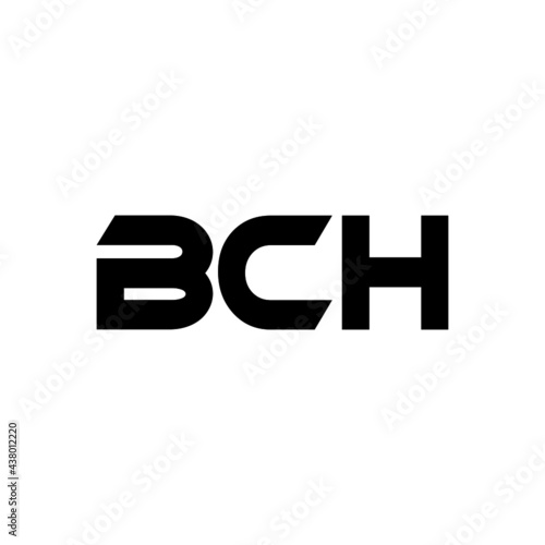 BCH letter logo design with white background in illustrator, vector logo modern alphabet font overlap style. calligraphy designs for logo, Poster, Invitation, etc. photo