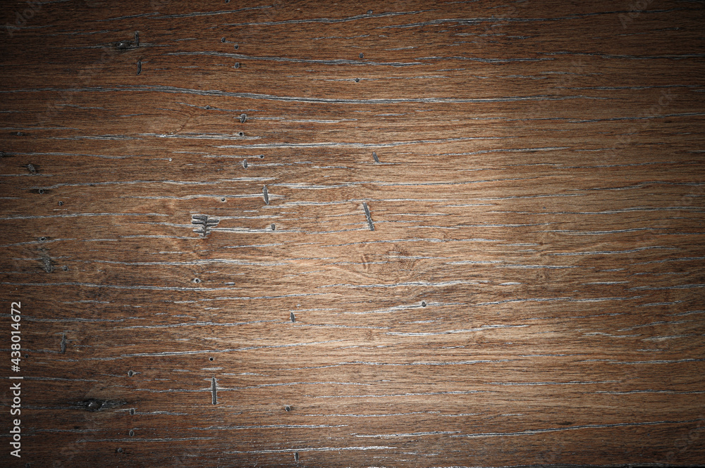 Fototapeta premium Plank wood table floor with natural pattern texture background.