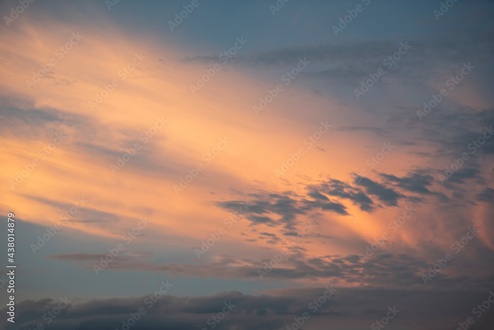 sky beautiful nature morning sunrise or sunset scenery red sky orange and blue clouds