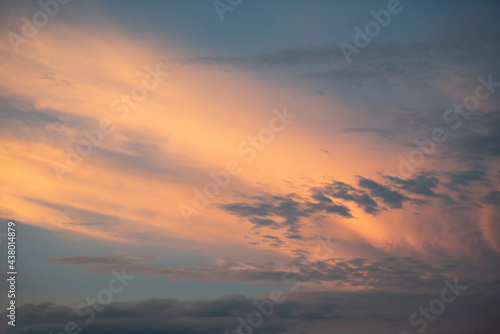 sky beautiful nature morning sunrise or sunset scenery red sky orange and blue clouds © Bigc Studio