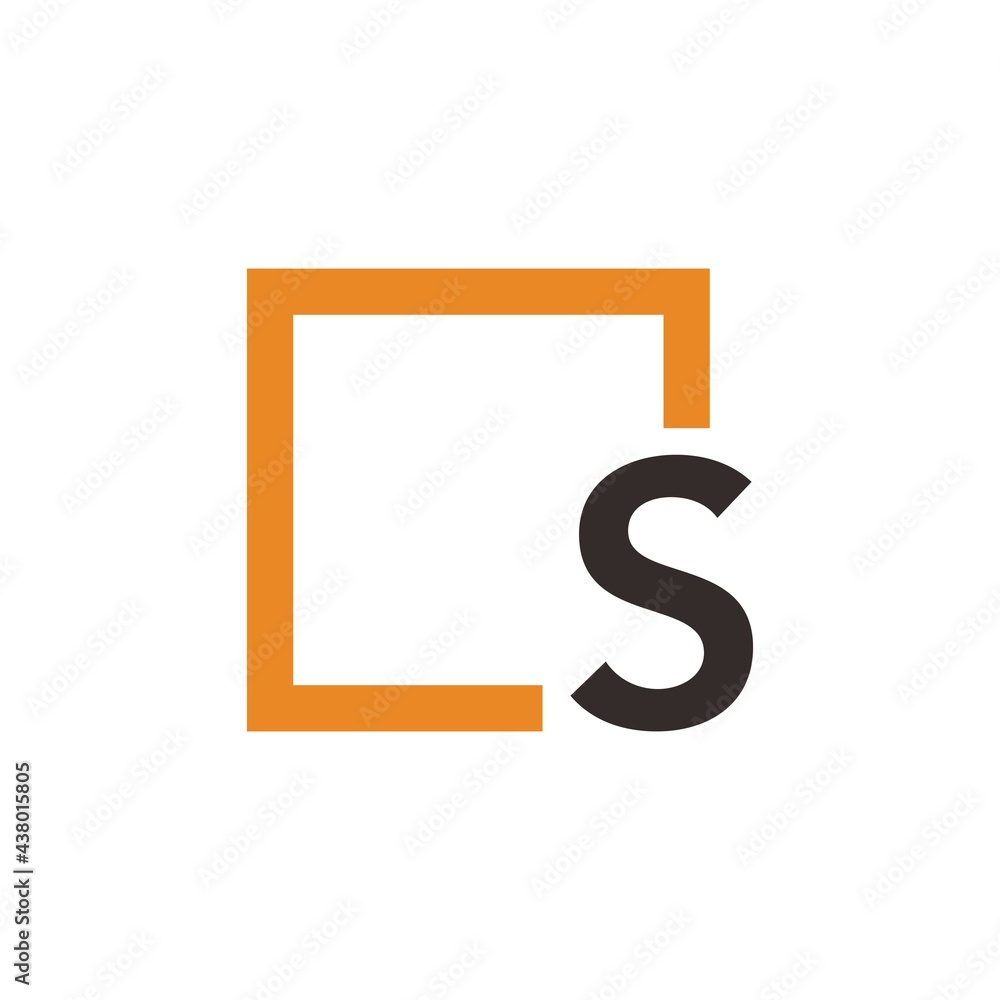 Letter S Logo design with square frame line Letter S Logo design with square frame line