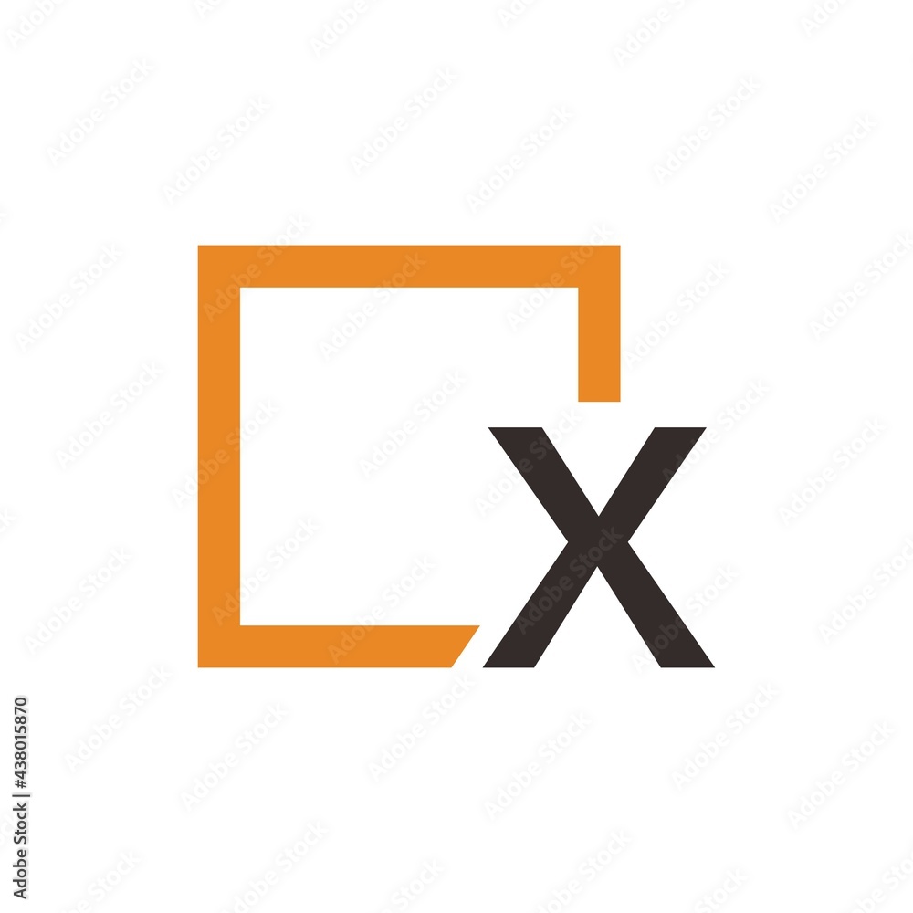 Obraz premium Letter X Logo design with square frame line