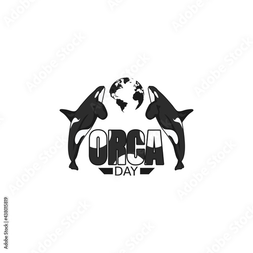 vector graphic of world orca day good for world orca day celebration. flat design. flyer design.flat illustration. photo