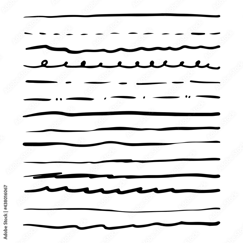 Hand drawn grunge brushes. Set of artistic pen brushes isolated on white background. Vector illustration. Hand drawn grunge brushes. Set of artistic pen brushes isolated on white background. Vector illustration.
