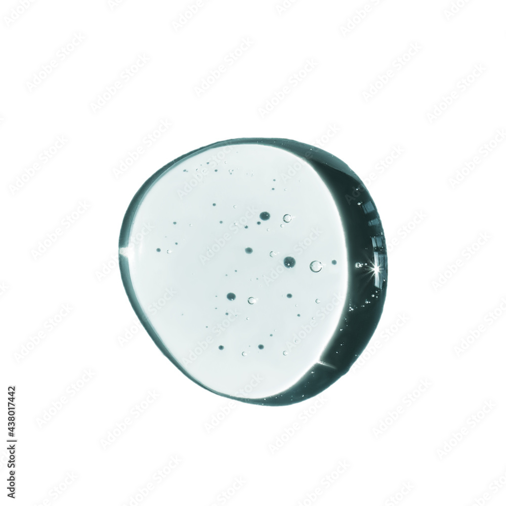 A drop of transparent cosmetic gel on on a cut-out white background. A drop of transparent cosmetic gel on on a cut-out white background.