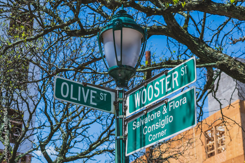 Wooster Street, New Haven CT. Best Pizza in the world is on this street!
