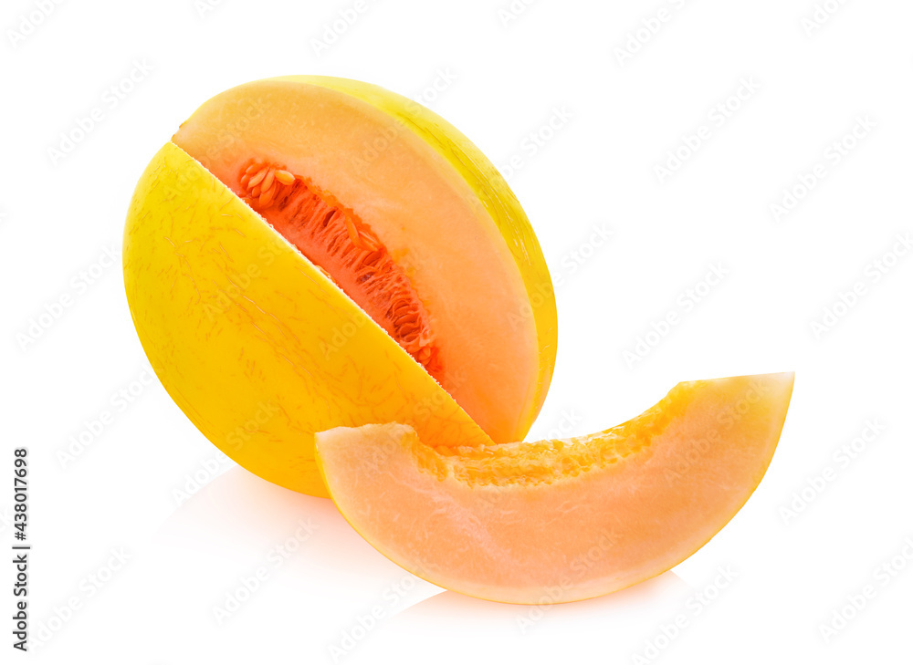 Yellow melons on a white background