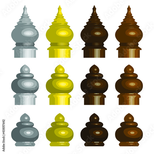 Cartoon shade cornice Pole ends. Vector