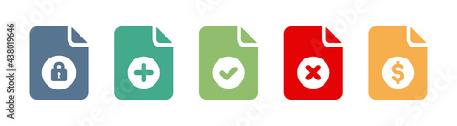 Document icons set. Vector illustration