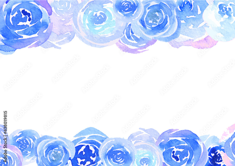 青いバラの飾り枠 Stock Vector Adobe Stock