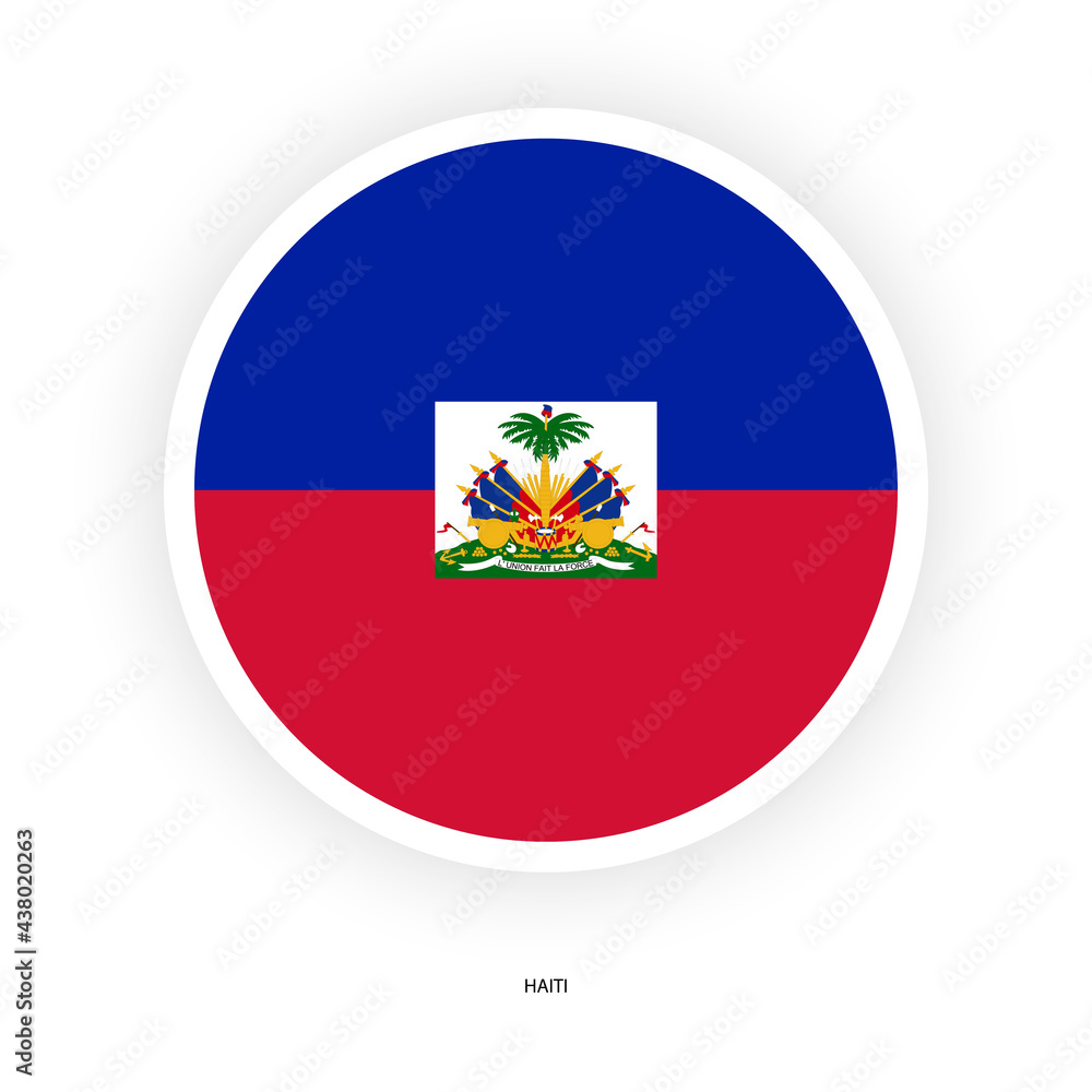 Haiti circle flag with shadow on white background. Haiti circle flag with shadow on white background.