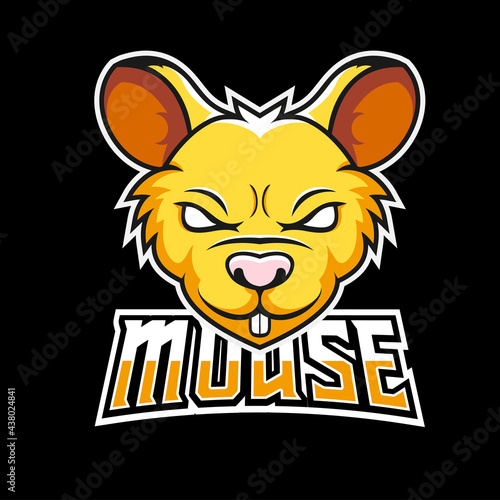 Mouse sport or esport gaming mascot logo template, for your team