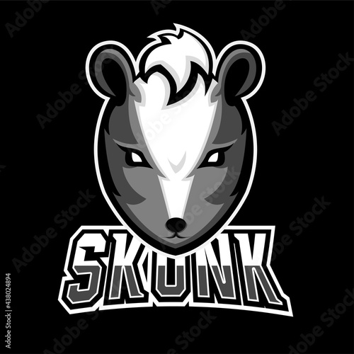 Skunk sport or esport gaming mascot logo template, for your team