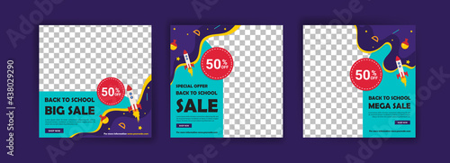 Back to school. Back to school sale. Banner vector for social media ads, web ads, postcard, card, business messages, discount flyers and big sale banners.