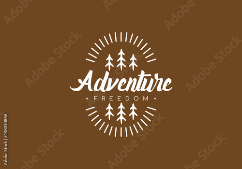 Adventure freedom line art badge